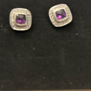 David Yurman petite Albion amythest earrings.